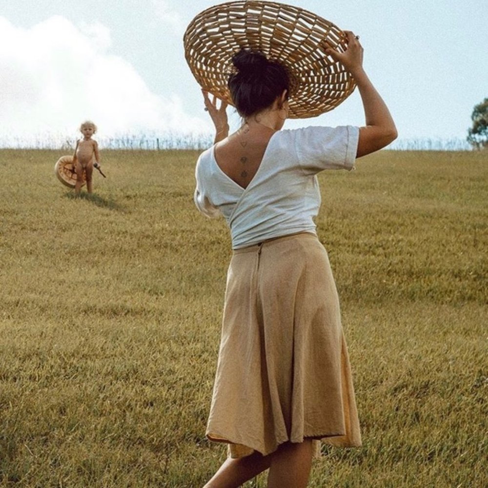 The Hemp Temple Lolita Skirt  in raw